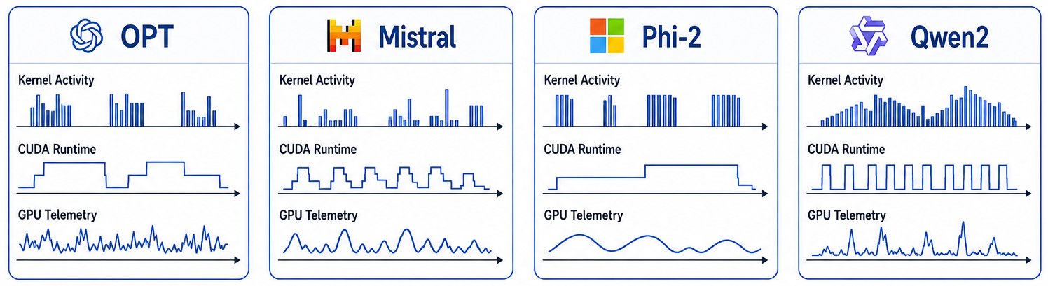 Distinct model execution signatures